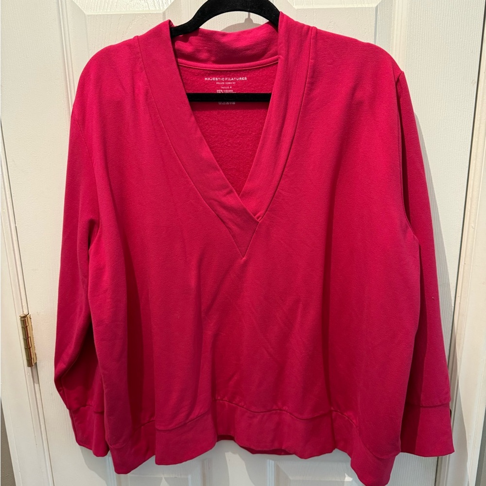Majestic Filature Deluxe Teeshirt Sweatshirt Size 4/Large Pink